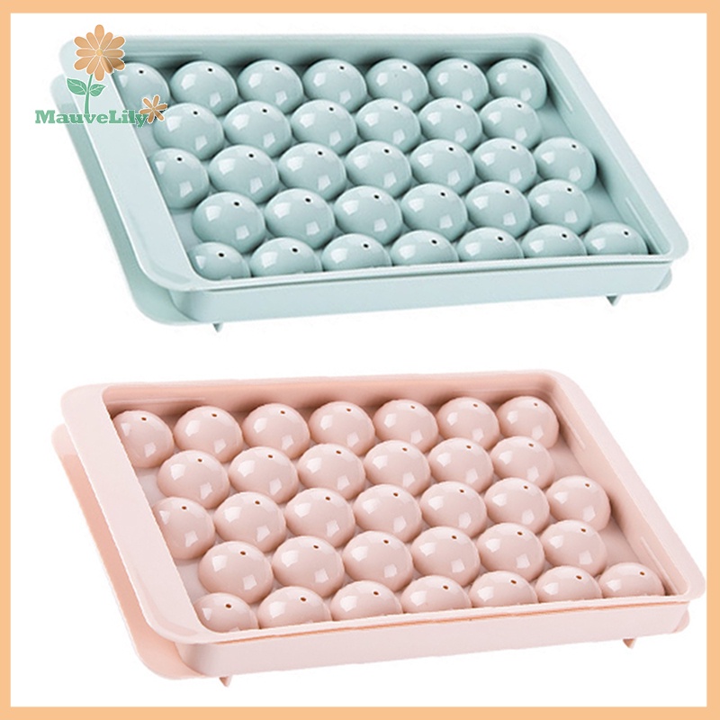 1 Khay Làm Đá Hình Cầu 3d Bằng Nhựa Có Nắp Đậy