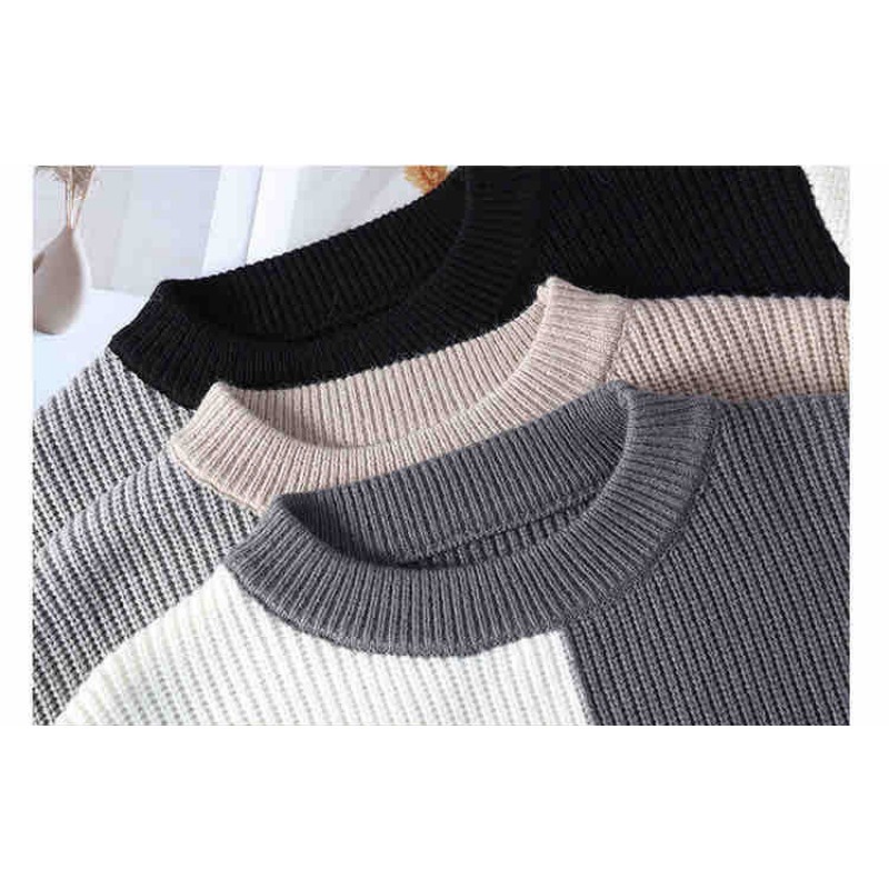 Áo sweater Cổ Tròn Dáng Rộng Dày Dặn Ấm Áp Thoải Mái Thời Trang Cho Nam