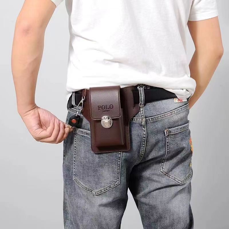XINYIMEI Mới Túi thắt lưng nam cao cấp có chìa khóa, túi đi làm tiện lợi và đa năng