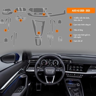 Dán PPF nội thất ô tô  Audi A3 2021 - 2023 chống xước, che mờ vết xước (T-Home&More)