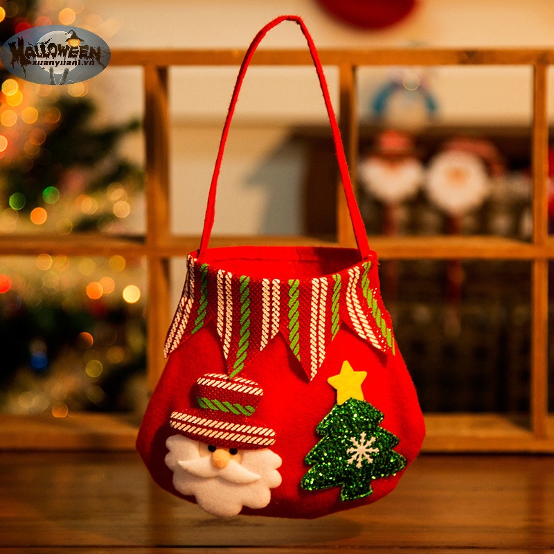 Túi Đựng Quà Giáng Sinh / Kẹo Hình Ông Già Noel Hoạt Hình / Nai Sừng Tấm Dễ Thương Cho Bé