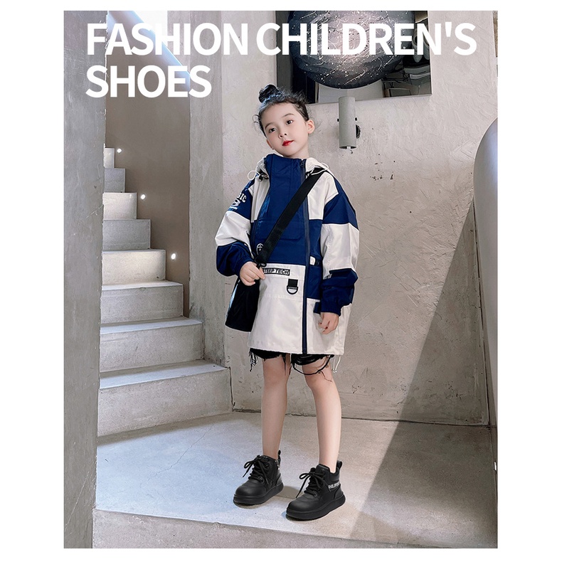 Giày Bốt Thể Thao Màu Trơn Mềm Mại Thời Trang Mùa Đông 2023 Cho Bé pu