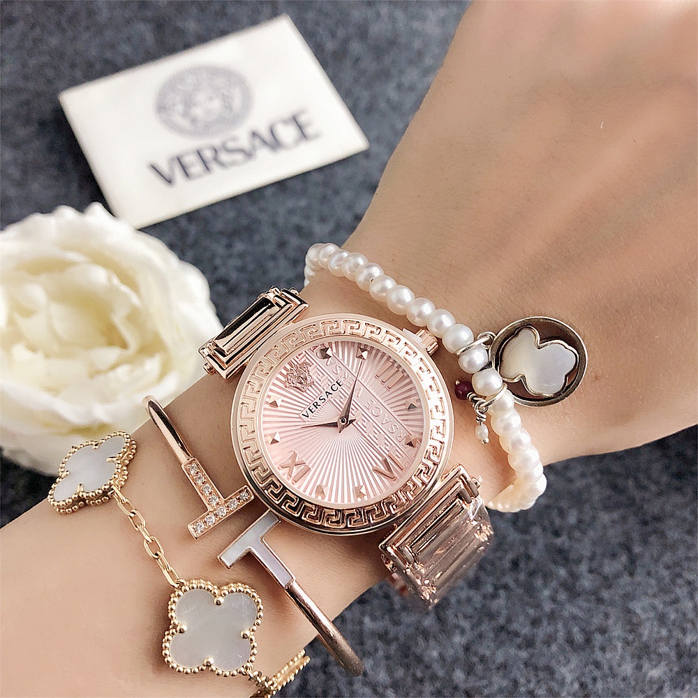 Đồng Hồ quartz Nữ Versace Mặt Thạch Anh Dây Thép Không Gỉ Thời Trang