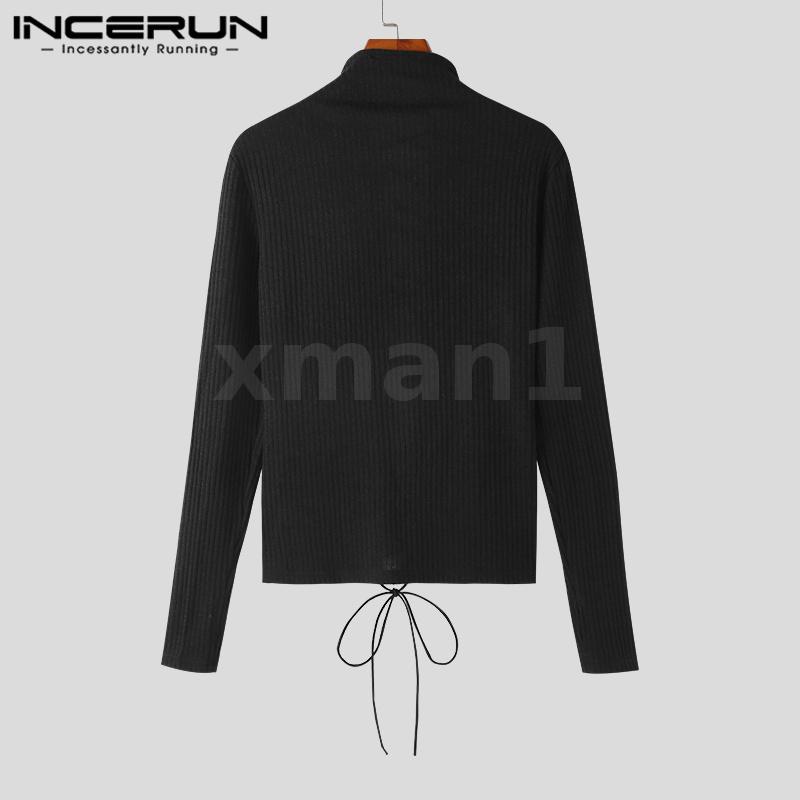 Xman Áo Thun Tay Dài Khoét Lỗ Hở Ngón Phối Dây Rút Phong Cách vintage Thời Trang Cho Nam