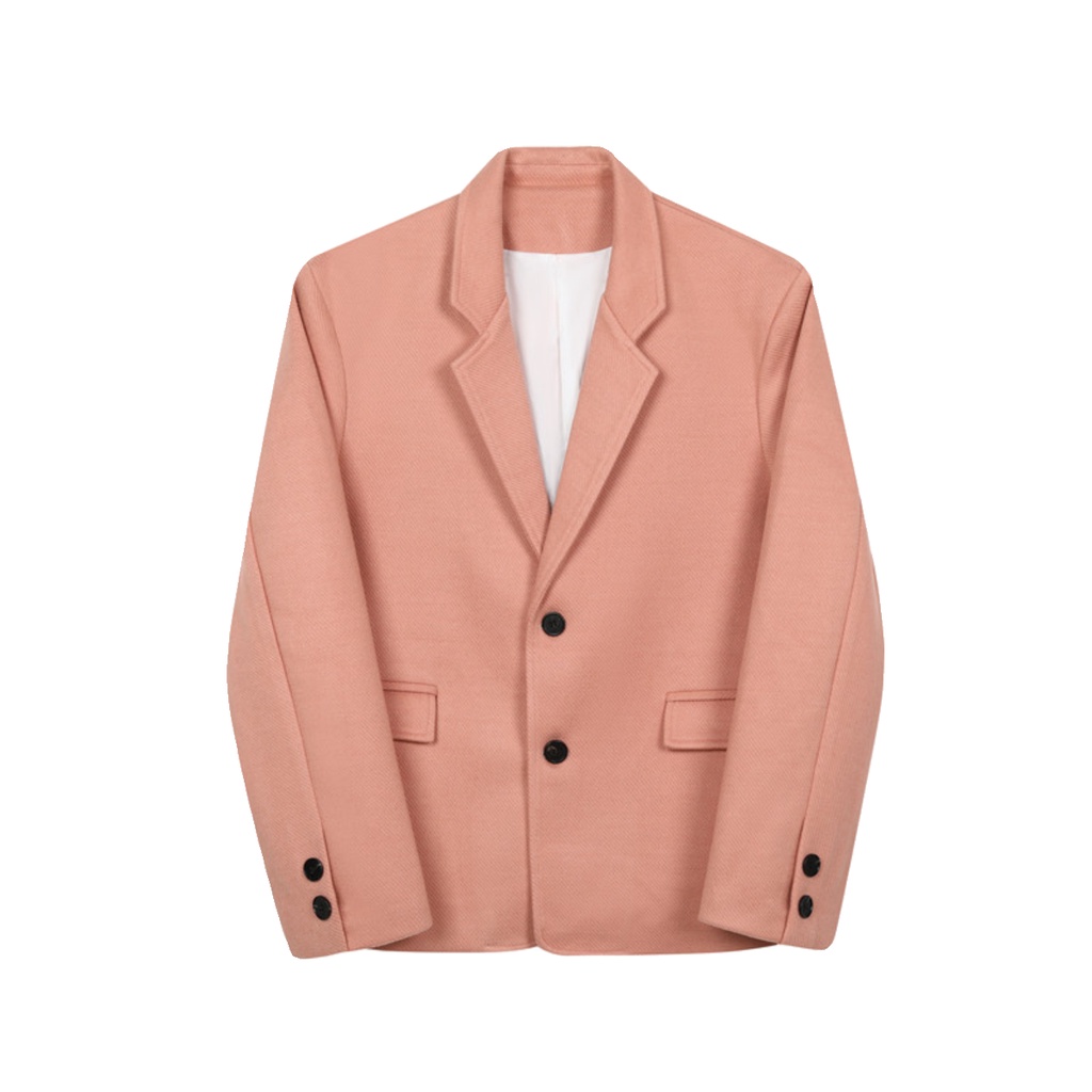 October Áo Khoác blazer Len Màu Hồng nude Phong Cách Hàn Quốc Cao Cấp Thời Trang Thu Đông Dành Cho Nam