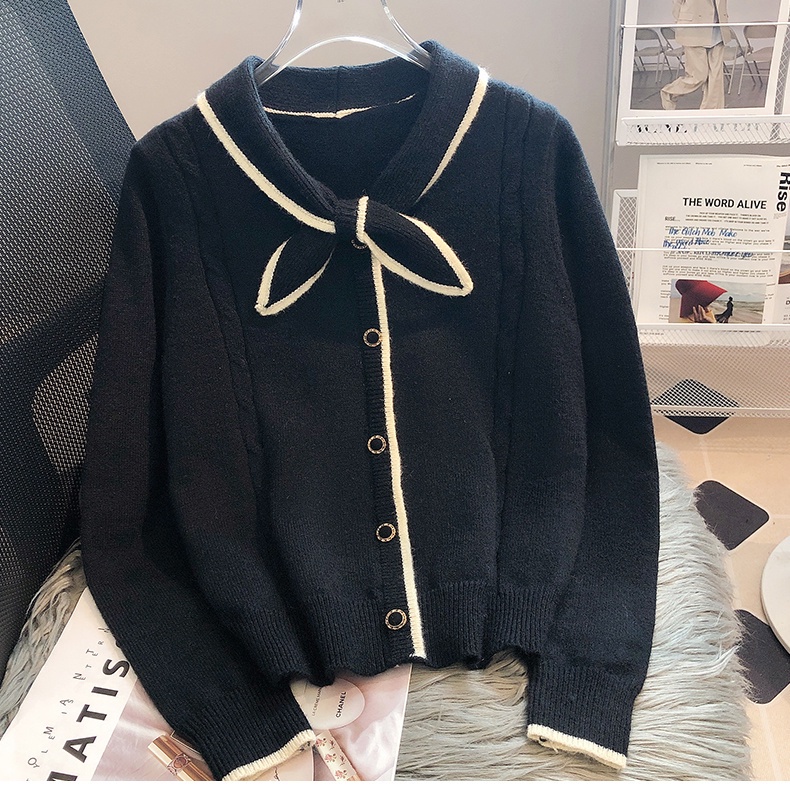 Áo sweater cotton mc Tay Dài Màu Sắc Tương Phản Thời Trang Thu Đông 25433v Cho Nữ