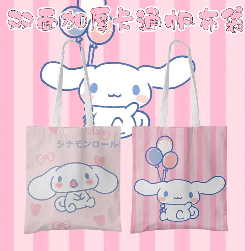 Sanrio Túi Xách Vải canvas In Hình Hoạt Hình Đáng Yêu Cho Nữ