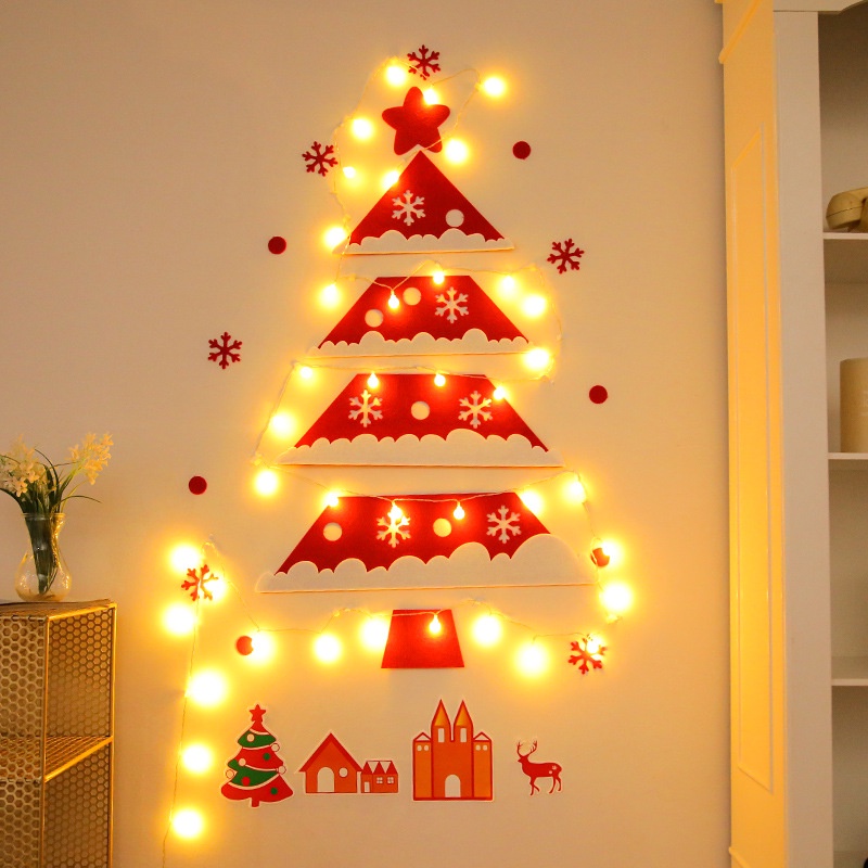 Cây Thông Giáng Sinh Bằng Vải Nỉ Dán Tường Trang Trí Thủ Công diy