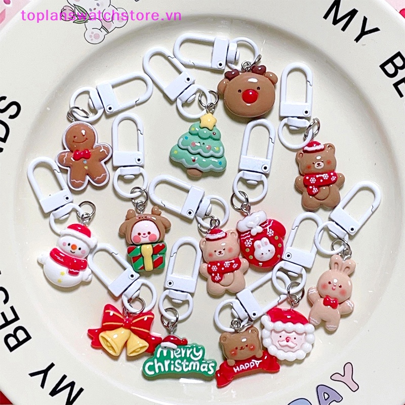 Toplanswatchstore Móc Khóa Hoạt Hình Tuần Lộc / Ông Già Noel / Thỏ / Gấu Đáng Yêu Trang Trí Ba Lô vn