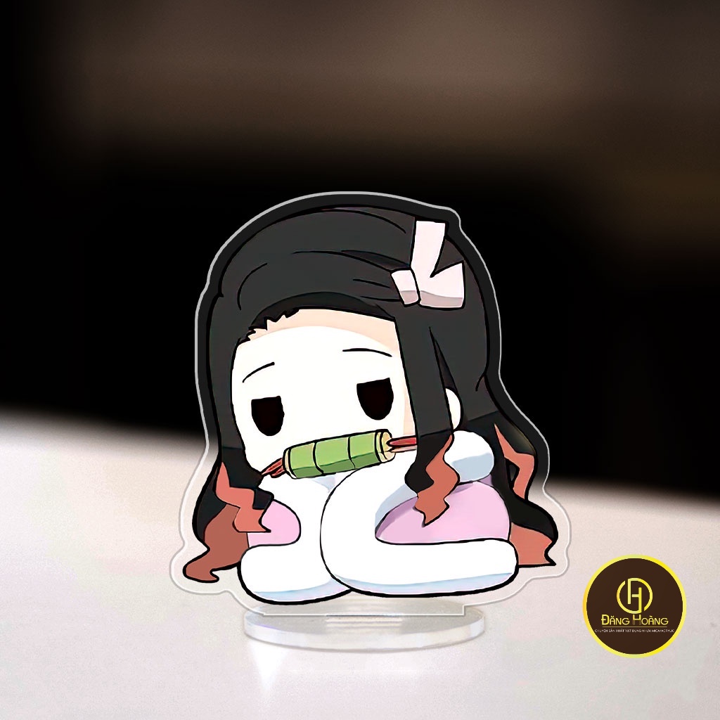 Mô hình đứng standee Kimetsu No Yaiba nằm ngủ nhân vật Tanjiro Nezuko trang trí bàn làm việc cao 8cm