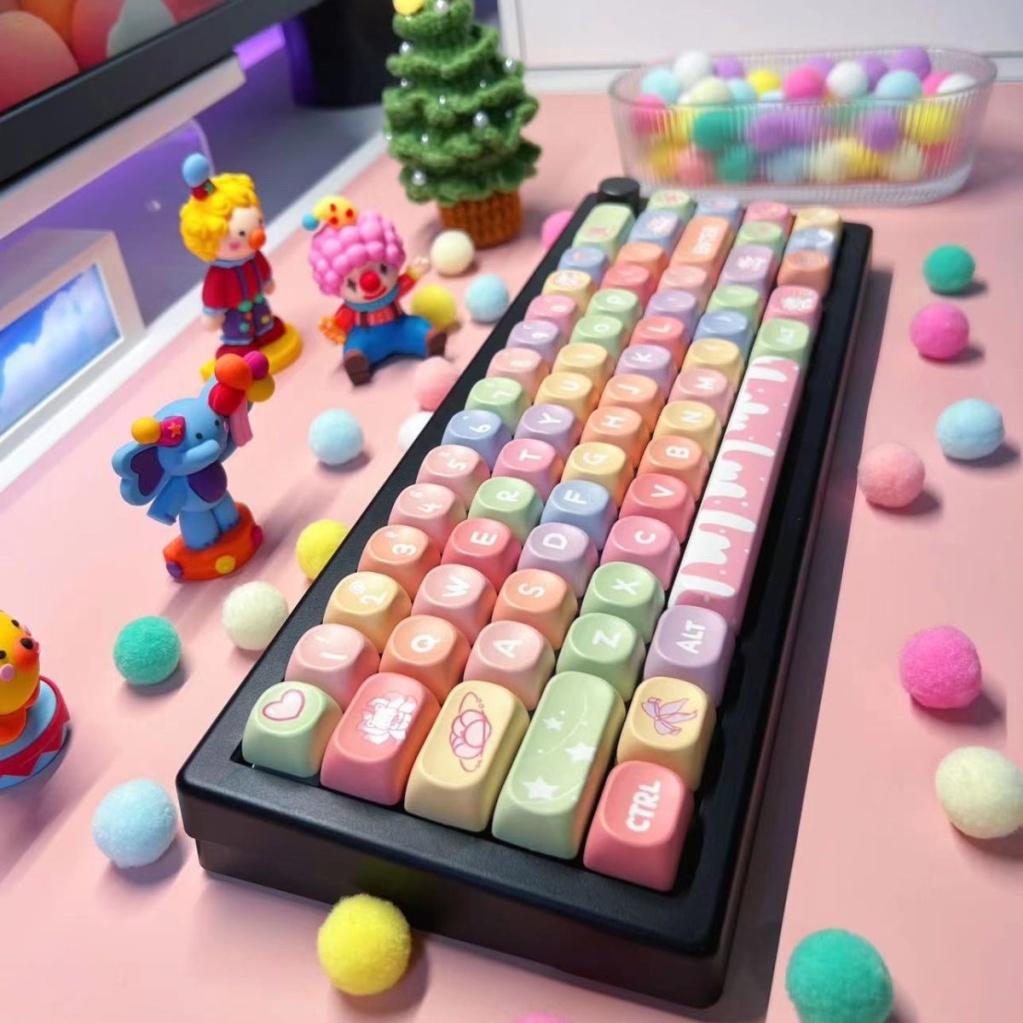 Keycap Yuncai Xiaogu, keycaps 131 phím, nhuộm thăng hoa PBT, thích hợp cho bàn phím phím 87/68/84/104/108 ​