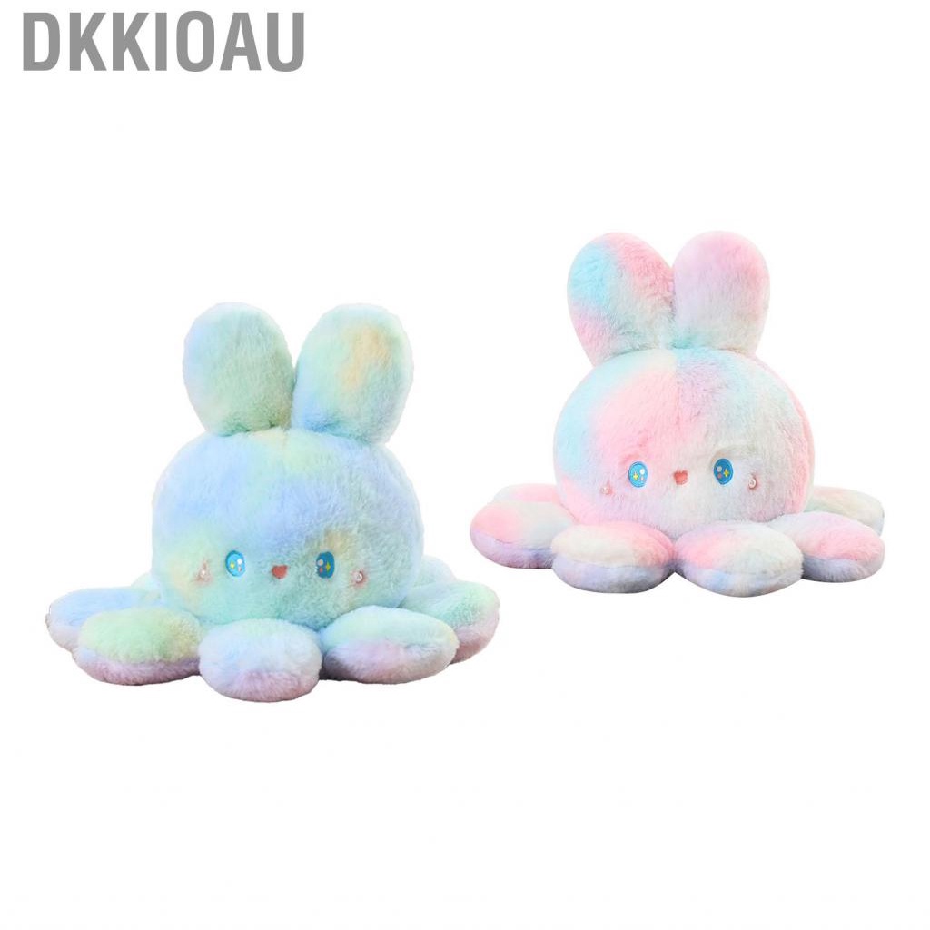 Dkkioau Octopus Doll  Soft Full Filling Reversible Comfortable Touch Stuffed Toy Cute with Bunny Ear for Office