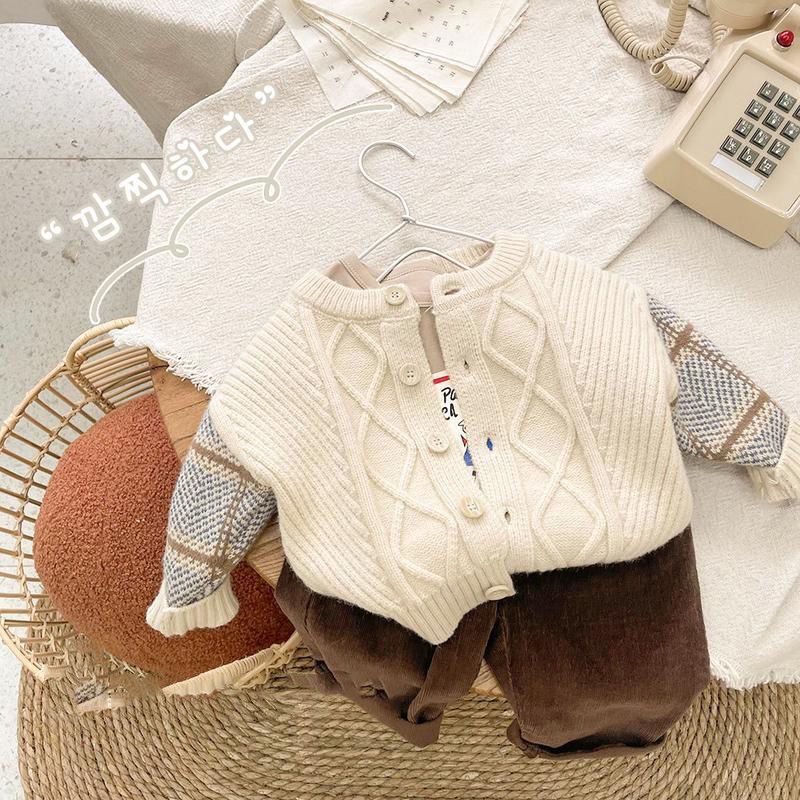 Áo Khoác cardigan Len Dệt Kim Dày Dặn Phong Cách Hàn Quốc Thời Trang Xuân Thu Cho Bé Trai