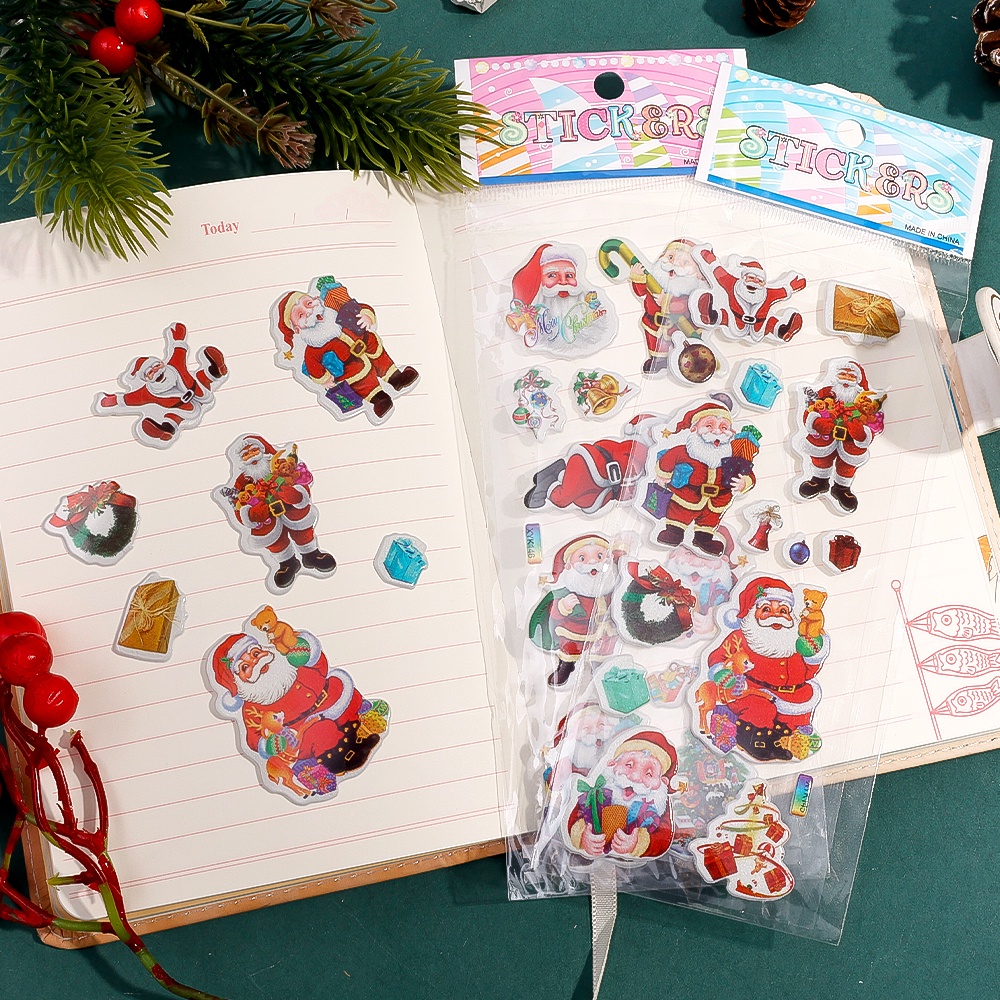 Đề Can 3d Hình Ông Già Noel Hoạt Hình Dùng Để Trang Trí diy