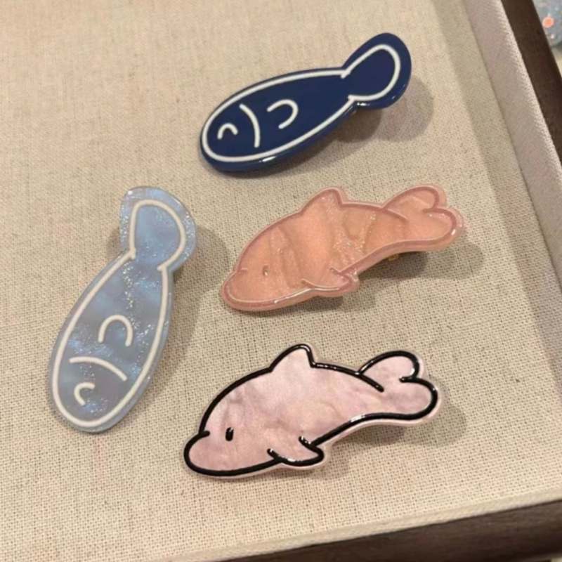 Hoạt Hình Kẹp Tóc Hình Chú Cá Bằng acrylic Dễ Thương Cho Bé Gái