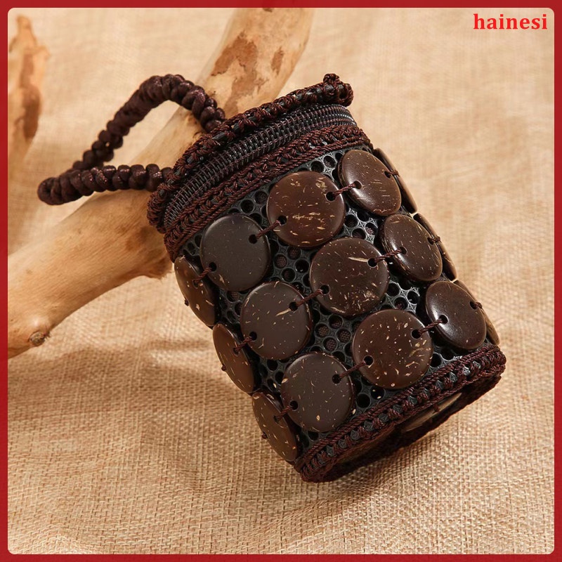 Ví Nhỏ Đựng Tiền Xu Màu Cà Phê Cho Nữ hainesi