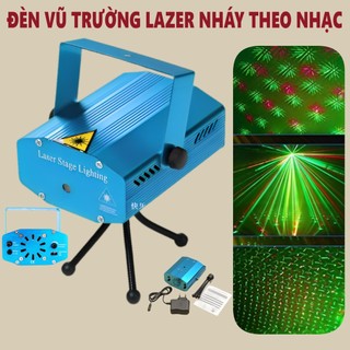 Đèn Vũ Trường Chiếu Laser Cảm Biến Âm Thanh, nháy theo nhạc ánh sáng nét trang trí đèn sân khấu DJ tại nhà, bar nhà hàng