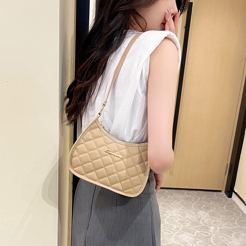 Túi Đeo Chéo qjzb1 Đựng Điện Thoại Màu Trơn Thêu Họa Tiết Hình Thoi Thời Trang Cho Nữ