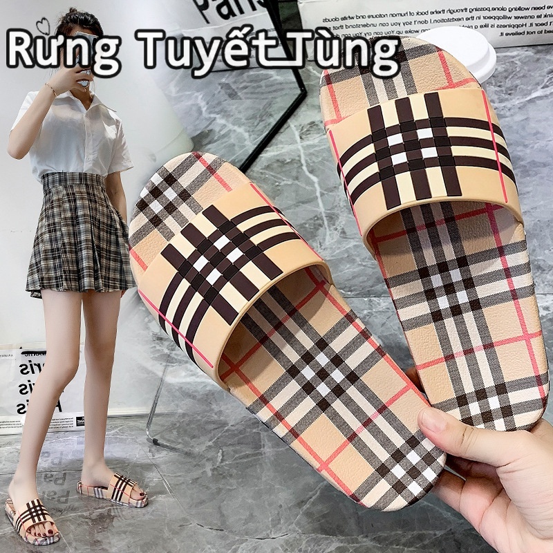 SHANMUSENLIN☘Dép đi trong nhà  đế dày chống trượt thời trang mới phong cách cho nam và nữ