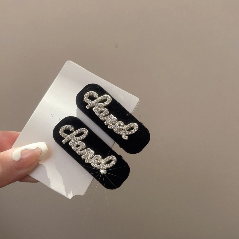 Mới Kẹp Tóc Vải Nhung Màu Đen Cao Cấp Hình Chú Gấu Đáng Yêu