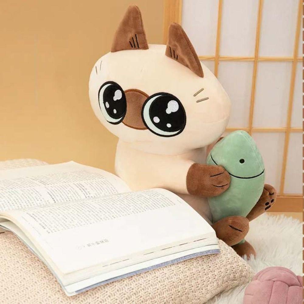 Mmluck Thú Nhồi Bông Vải Mềm Màu Trơn Hình Chú Mèo Nhỏ Dễ Thương Vui Nhộn Cho Bé