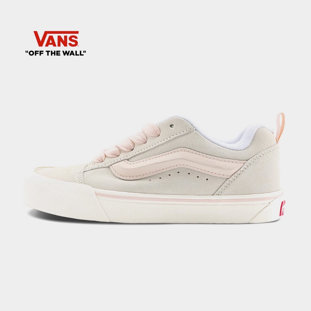 Giày Thể Thao vans Chính Thức knu skool Màu Hồng Đào Trắng Thoải Mái Cho Nam Và Nữ