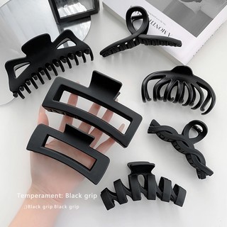 Kẹp Tóc Cá Mập Lớn Màu Đen Phong Cách Hàn Quốc Cho Nữ