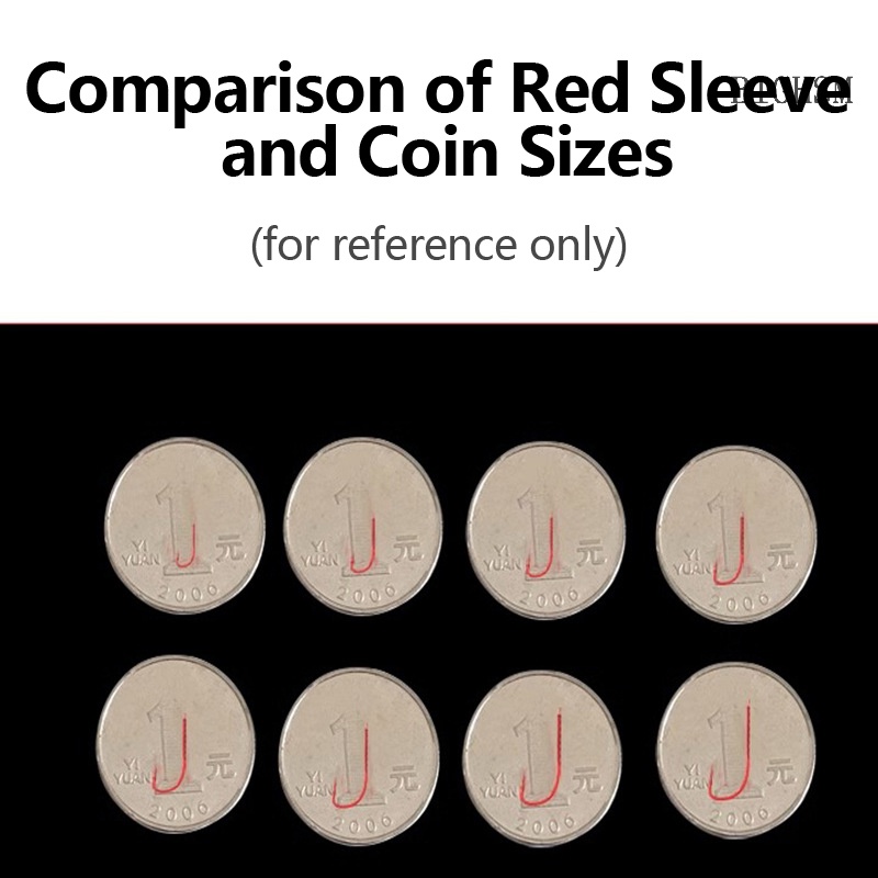 Bighsm Set 10 Lưỡi Câu Cá Bằng Thép carbon Màu Đỏ Sọc Trắng skk