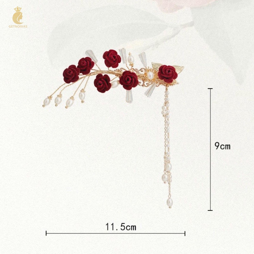 Kẹp Tóc Hoa handmade Đính Ngọc Trai