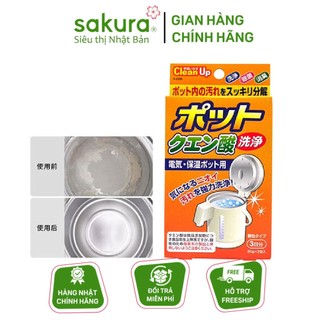 Bột làm sạch, tẩy cặn bình nước, ấm đun nước Clean Up - Hàng nội địa Nhật Bản