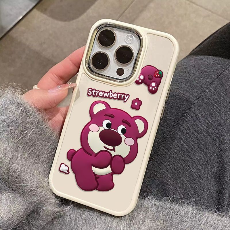 Ốp Điện Thoại Hình Gấu Và Dâu Tây Đáng Yêu Cho Iphone151413Ốp Điện Thoại Mềm Cho promax 1211proxsmax 78plus xzc9