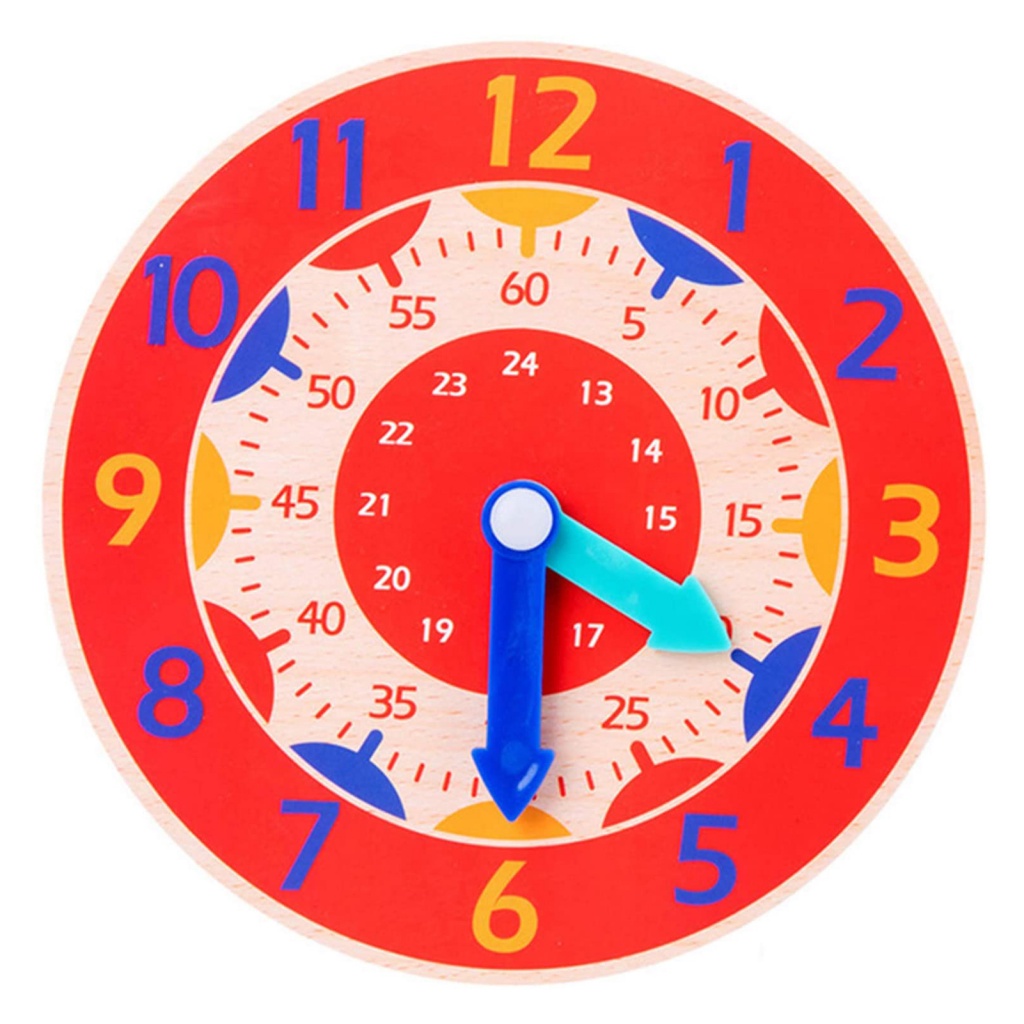 Đồ Chơi Đồng Hồ Bằng Gỗ Dạy Học Cho Trẻ Mẫu Giáo