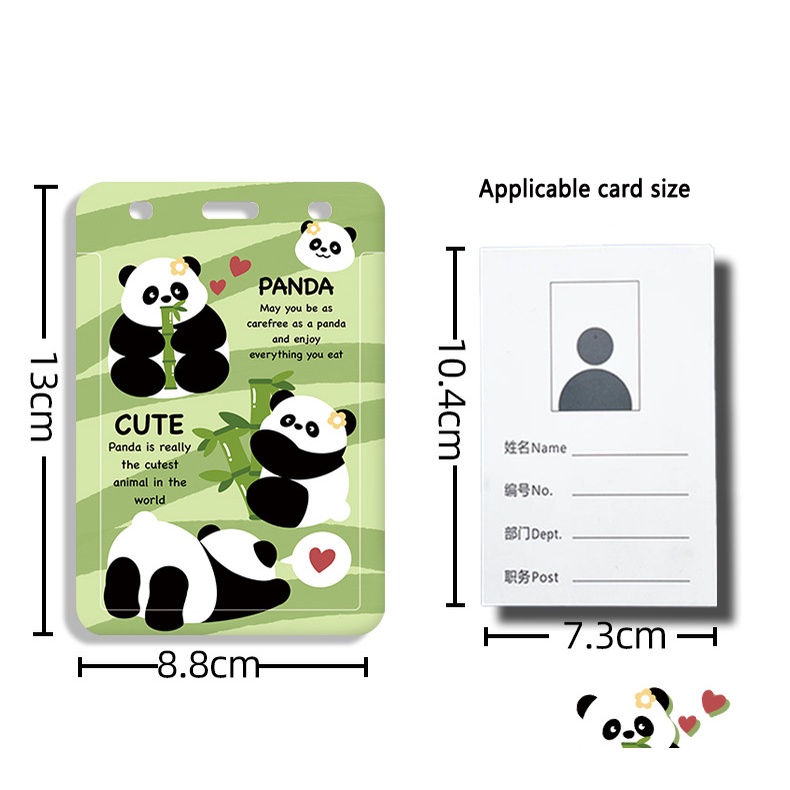 Ví Đựng Thẻ Sinh Viên / Thẻ Id Dáng Ngắn Cỡ Lớn In Hoạt Hình Gấu Trúc Dễ Thương Cho Học Sinh Ốp