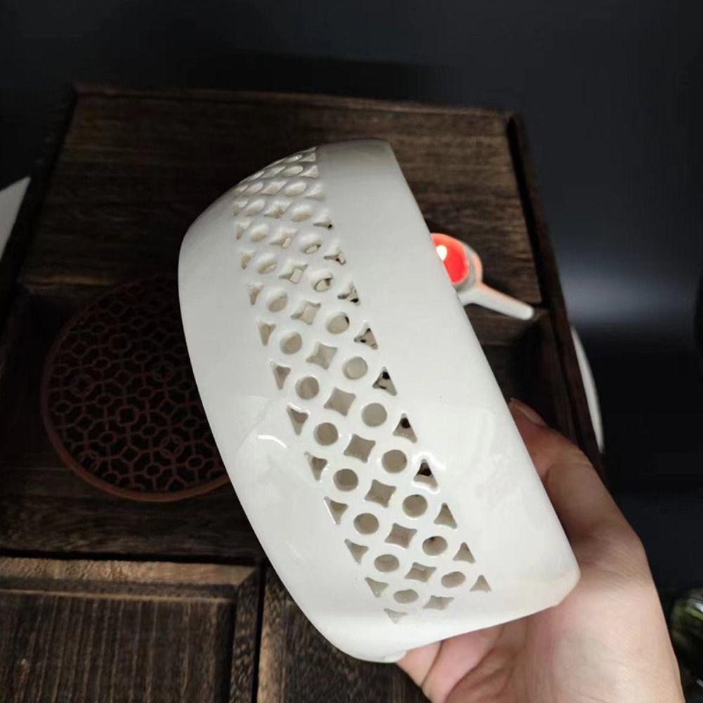 Đế Hâm Nóng Ấm Trà topabc1 Bằng Sứ Trắng 5.9 * 5.9 * 2.36 inch