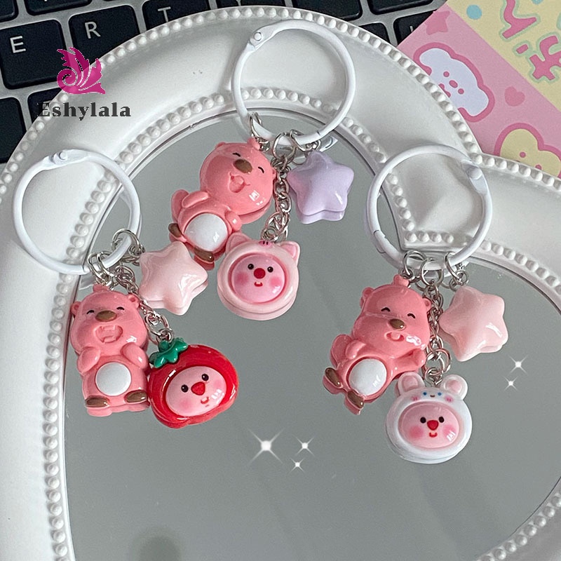 Eshylala Móc Khóa Ba Lô Hoạt Hình loopy little beaver Dễ Thương diy Làm Quà Tặng Mới]