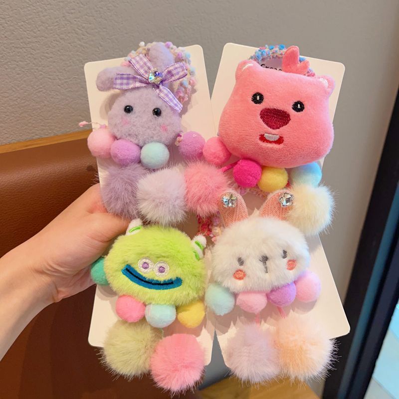 Dây Cột Tóc Đuôi Ngựa Cao Hình Quái Vật Hoạt Hình Dễ Thương Cho Bé Gái