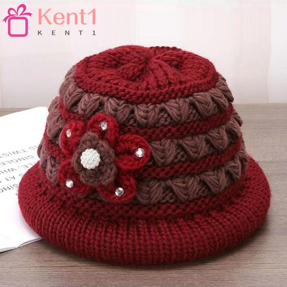 Kent1 Mũ beanie Dệt Kim Dày Dặn Chống Gió Bảo Vệ Tai Thời Trang Mùa Đông Cho Phụ Nữ Trung Niên