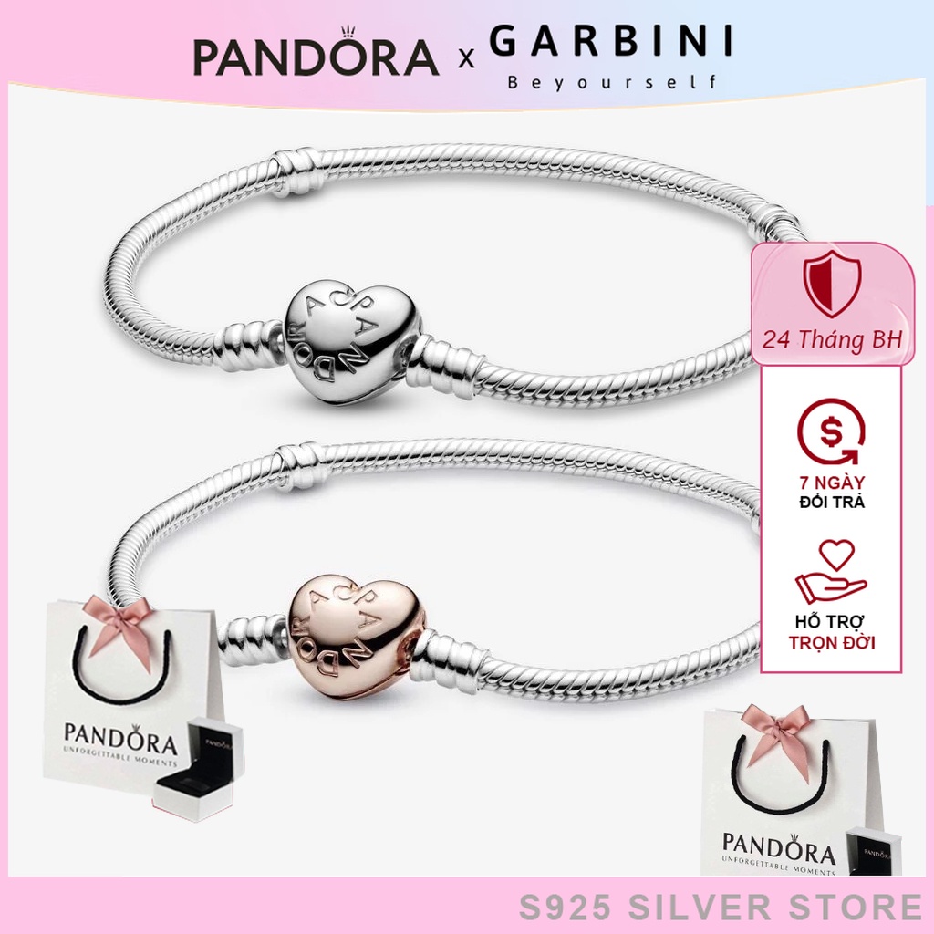 Vòng tay Pandora Moments Heart Clasp Snake Chain Bracelet Pan2018 Fullbox