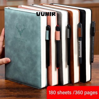 Uumir sổ tay khổ a5 bằng da pu dày siêu mỏng chất lượng cao kèm bút chèn