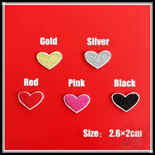 ❀ 1 sticker ủi thêu hình trái tim nhiều màu ❀ miếng dán ủi quần áo hình trái tim nhiều màu