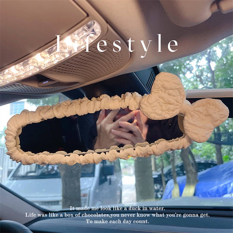 [In Stock] Car Small Ornaments Car Interior Decoration Screen Protective Cover Female Rearview Mirror Cover Electric Car Rearview Mirror Decorations dRPX