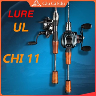  Bộ cần lure ul Chi11 câu cá suối cá mương ngọn cần ultra light máy đứng máy ngang 