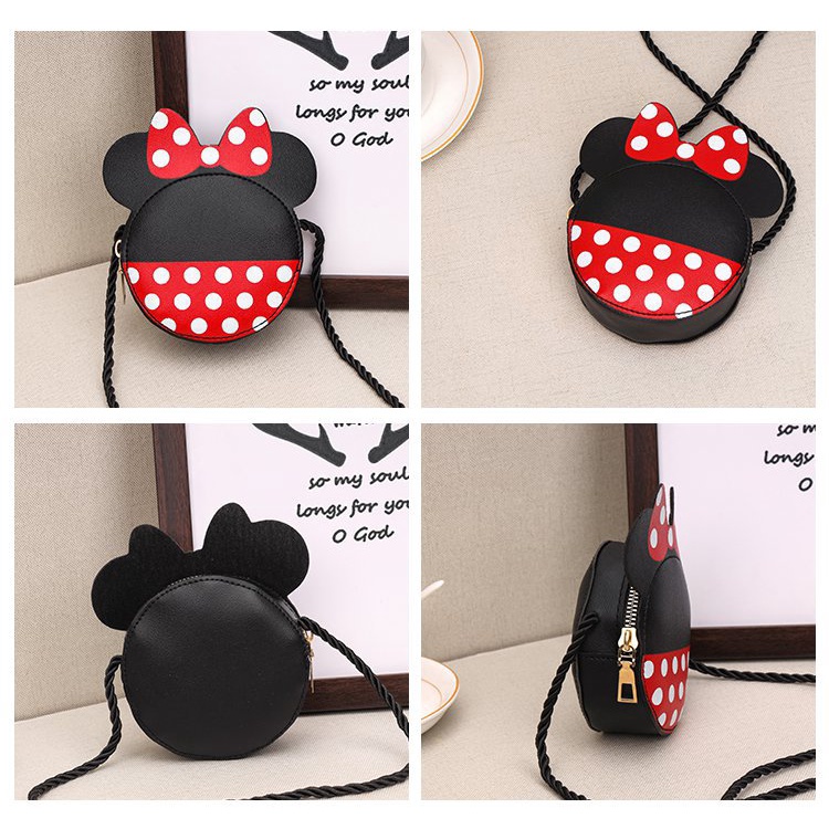 Mới Túi Đeo Chéo Da pu Hình Chuột mickey Đáng Yêu Cho Bé