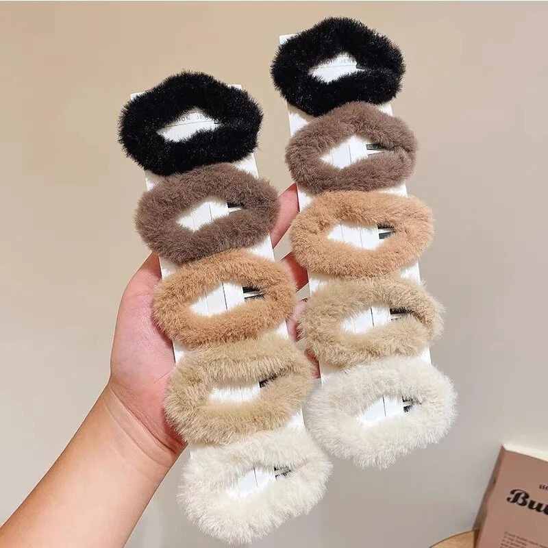 Thời Trang Kẹp Tóc bb / Kẹp Tóc Hình Đám Mây Rỗng Màu Đất Phong Cách Hàn Quốc Dễ Thương Dành Cho Bé Gái / Kẹp Tóc Hình Học Mùa Thu Đông y2k