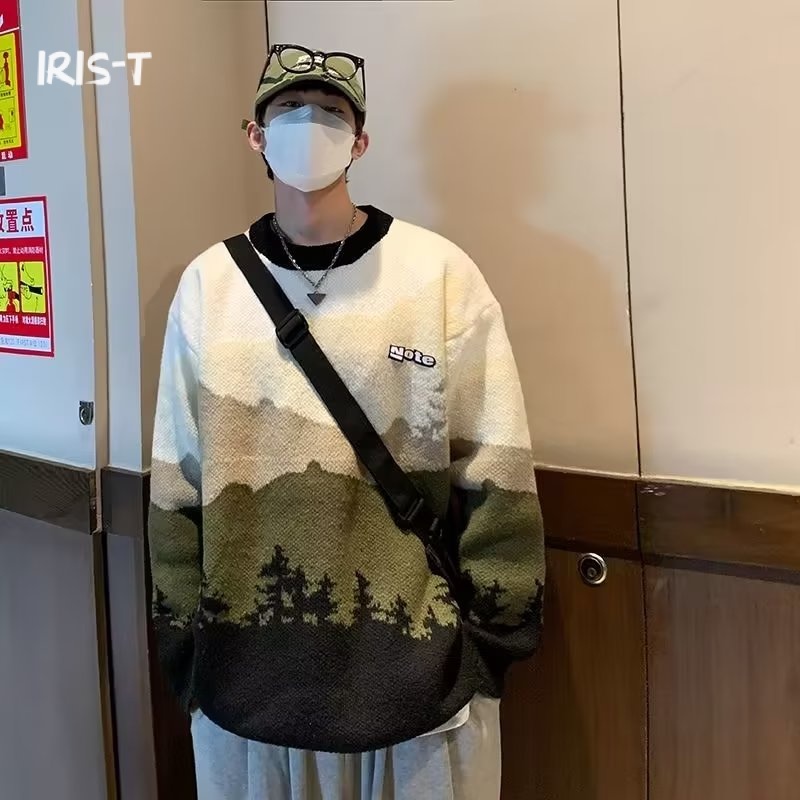 Iris-T Áo Len áo sweater nam cardigan áo len nan Tay Dài 2024 NEW MMY23B0DOF 45Z231108