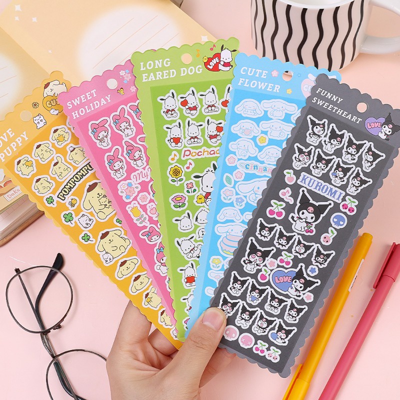 SANRIO Sticker Dán Trang Trí Sổ Tay Hình kuromi my melody pochacco / goo diy
