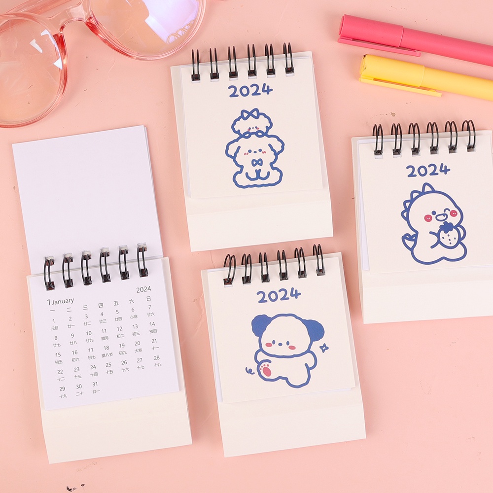 Lịch Để Bàn 2024 mini Thiết Kế Đơn Giản Sáng Tạo Dễ Thương note