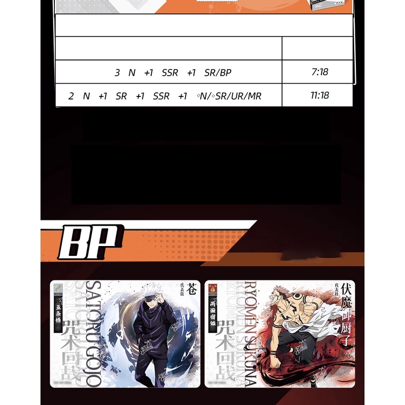 Pack 5 thẻ Jujutsu Kaisen sưu tầm Kayou - card Chú Thuật Hồi Chiến