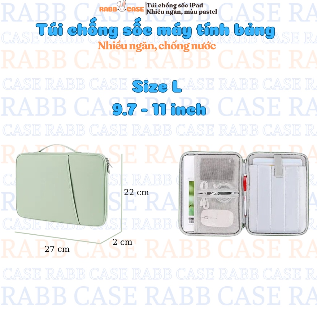 Túi đựng ipad, máy tính bảng, Macbook, Laptop dưới 13 inch, nhiều ngăn, chống sốc, chấm thấm nước