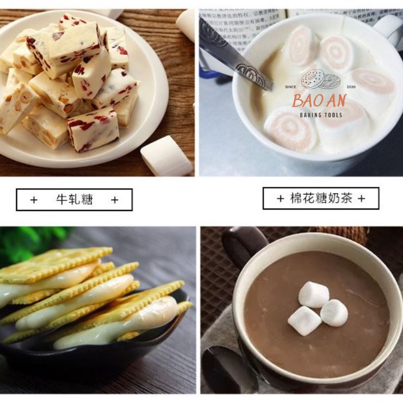 Marshmallow, kẹo bấc trắng, kẹo bông gòn Erko giảm đường làm bánh Nougat gói 500gram